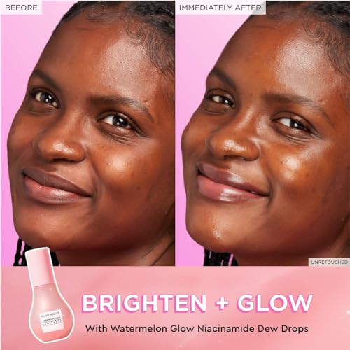 Glow Recipe Niacinamide Dew Drops Facial Serum & Illuminating Makeup Primer (40 ml) + Mini Watermelon Glow PHA + BHA Facial Toner & Pore Minimizer with Hyaluronic Acid (40 ml)