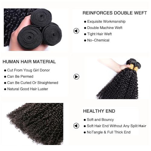 Kinky Curly Hair Bundles 12" Brazilian Virgin Remy 3pc