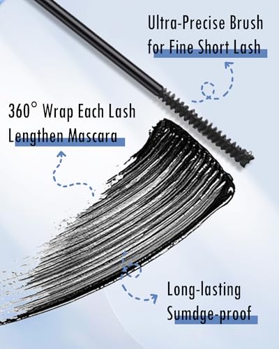 Lestpola Waterproof Mascara for Sensitive Eyes | Volume & Lengthening, 2 Pcs