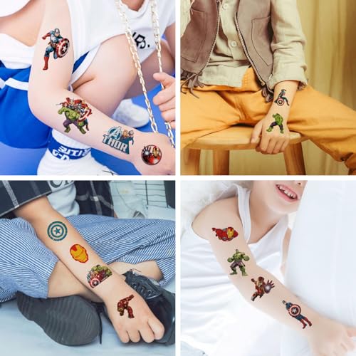 Avengers Temporary Tattoos 100-Sheet Pack for Kids Party Favors
