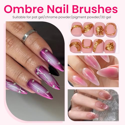 White 150 Pcs Nail Sponges with Grabber Pen & Storage Box - Ombre & French Tips