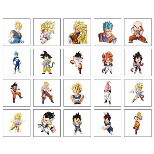 40Sheets Cute Dragon Ball Temporary Tattoos for Kids Birthday Party Favors, Dragon Ball Cartoon Decoration Sticker Gifts for Girl Boys Home Activity Class Prizes Carnival Christmas Rewards
