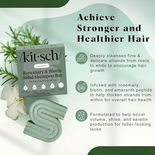 Kitsch Rosemary & Biotin Shampoo Bar for Hair Growth & Volume - 3.5 oz