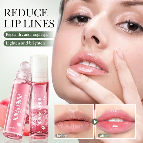 Bekoeen Fruit Flavored Lip Gloss Set - 4 Hydrating Roll On Lip Oils