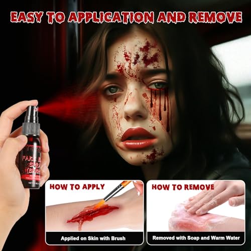 Halloween Fake Blood Makeup Kit - Realistic & Safe