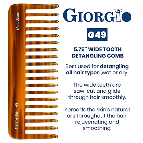 Giorgio G49 Large 5.75" Wide Tooth Detangling Comb