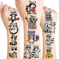 96Pcs Raccoon Temporary Tattoos - Party Favors & Decorations