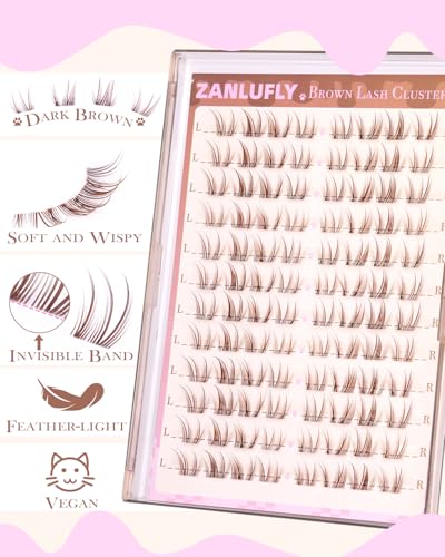 Natural Brown Lash Clusters - Short 8-11MM Cat Eye Extensions