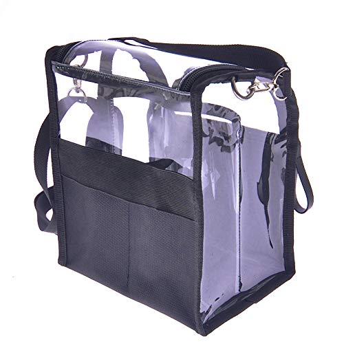 Trave Medium Makeup Brush Buddy Makeup Brush Holder Bag Cosmetic Kits Beauty Accessories Storage Organizer Bag with 4 Dividers & Shoulder Straps