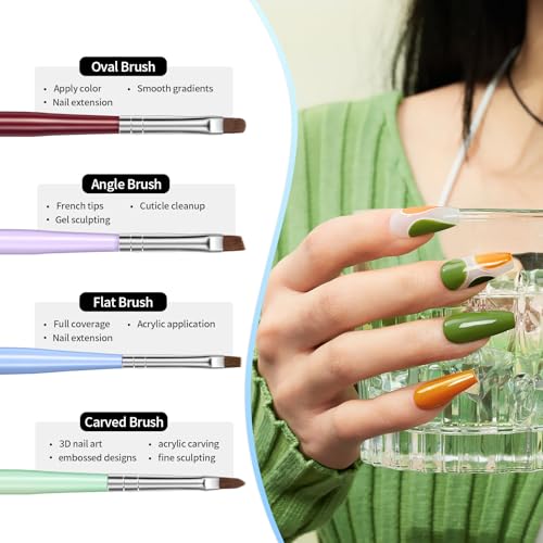 Modelones Gel Polish Nail Art Brushes Set - 6pc Professional Dotting Tools