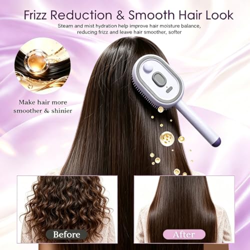 Electric Spray Hair Care Brush with Misting Function - Detangling & Anti-Static