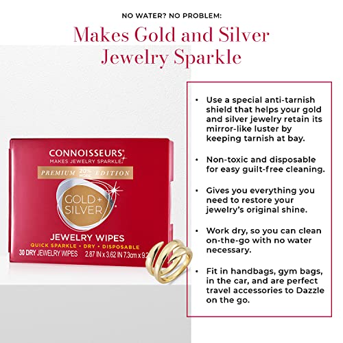 Connoisseurs Compact Jewelry Wipes - Gold & Silver Cleaner