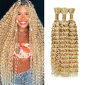 Human Braiding Hair 22 Inch 613 Boho Bulk 3 Bundles