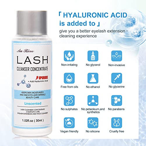 Lash Extension Shampoo Concentrate 30ml with Hyaluronic Acid