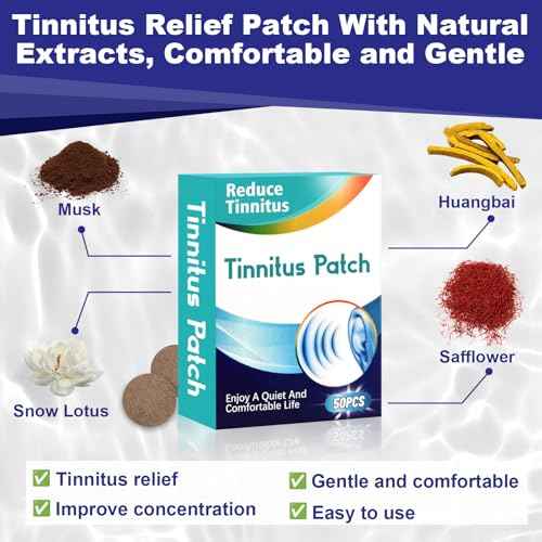 Tinnitus Relief for Ringing Ears, Tinnitus Relief Patches, Effective Tinnitus Treatment can Reduce Tinnitus, Relieve Hearing Loss, and Improve Ear discomfort, 50PCS-A