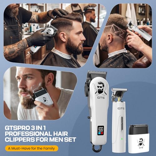 Professional Hair Clippers for Men Cordless Barber Kit IPX7