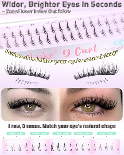 Wispy Lash Clusters 10-18mm CD Curl Eyelash Extensions with Bottom Lashes