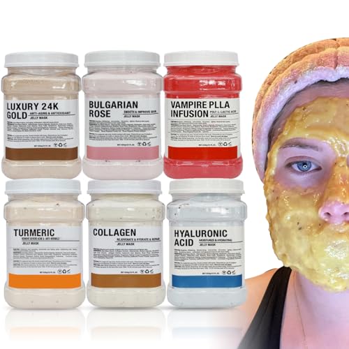 YMEYFAN Jelly Mask for Facials Professional Face Mask Bulk Wholesale, Hydro Jelly Mask Powder for Estheticians Supplies Beauty Salon Spa Face Mask Skin Care, 23Fl Oz (6 Jar)