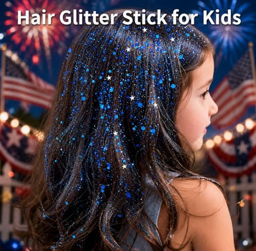 Royal Blue Face & Hair Glitter Stick - Waterproof 4th July Makeup