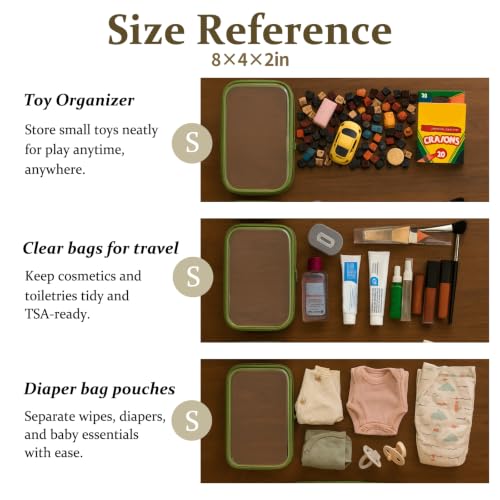 Hard Shell Zipper Pouches Set (1 Medium + 3 Small)