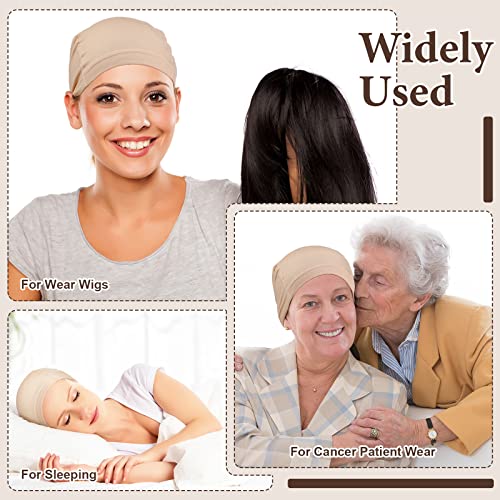 Bamboo Wig Caps for Women - Breathable Fiber Liner Elastic Sleep Cap