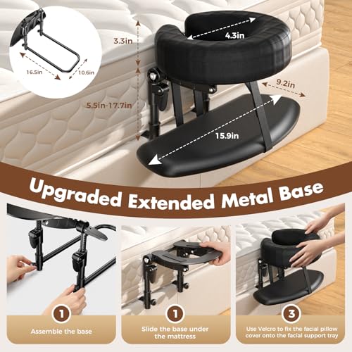 Adjustable Massage Headrest for Bed with Memory Foam Pillow