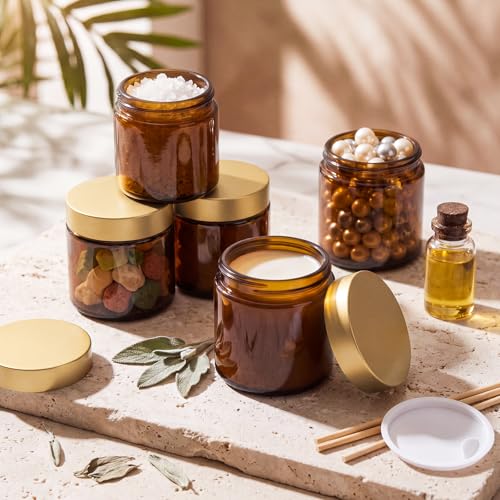 Norme 48 Pcs 4 oz Glass Jars with Lids Airtight Cosmetic