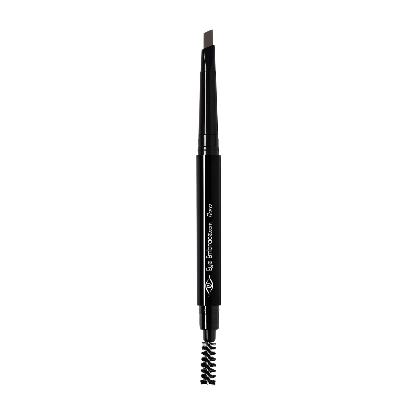 Eye Embrace Flora: Dark Brown-Gray Eyebrow Pencil – Waterproof, Double-Ended Automatic Angled Tip & Spoolie Brush, Cruelty-Free