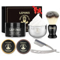 Straight Razor Shaving Kit for Men - 2 Packs Shaving Soap, Straight Edge Razor, Shaving Cream, Brush & Bowl - Unique Gifts Set for Men, Him, Dad - Stocking Stuffers,Father¡¯s Day (Sweat Orange£©