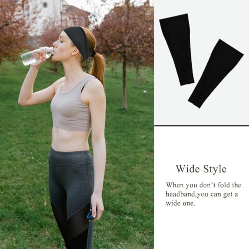 Wide Yoga Headbands for Women (6-Pack) - Stretch Sweat Absorbing