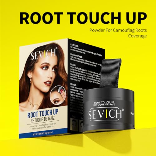 SEVICH Auburn Root Touch Up Powder 48H Waterproof Gray Cover, 0.14oz