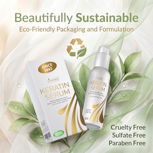 Keratin Hair Serum with Biotin & Collagen - Anti-Frizz Leave-In Treatment