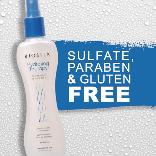 BioSilk Hydrating Therapy Pure Moisture, Leave-In Hair Spray for Frizz Control & Hydration, Adds Shine, Replenishes Hair Moisture, Sulfate-Free, Paraben-Free, Cruelty-Free, 7 Oz