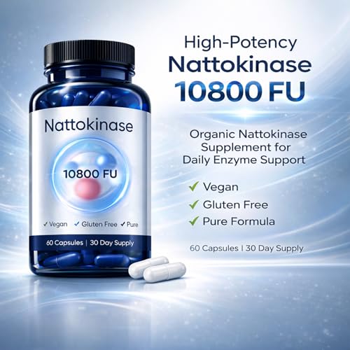 Nattokinase Capsules 10800 FU - Organic Heart Health Supplement