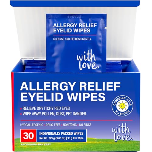 Allergy Eye Wipes for Dry Itchy Eyes - 30 Count