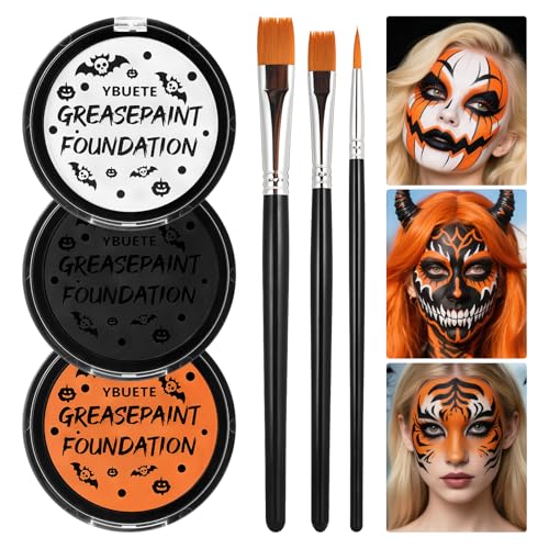 Oil-Based Face Paint Kit with Brushes - Halloween Cosplay SFX