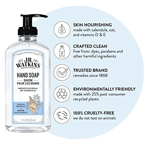 J.R. Watkins Ocean Breeze Hand Soap, 11 oz