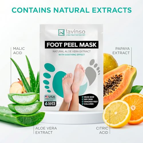 Lavinso Foot Peel Mask 2-Pack – Exfoliating Callus & Dead Skin Remover