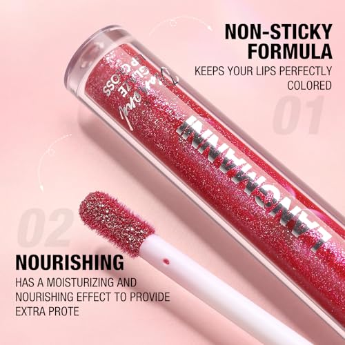 LANGMANNI 10-Color Diamond Glitter Lip Gloss Set
