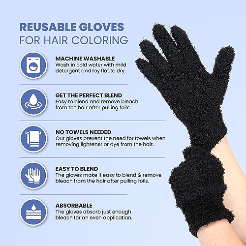 Microfiber Hair Dye & Bleach Blending Gloves - 2 Colors, Salon Use