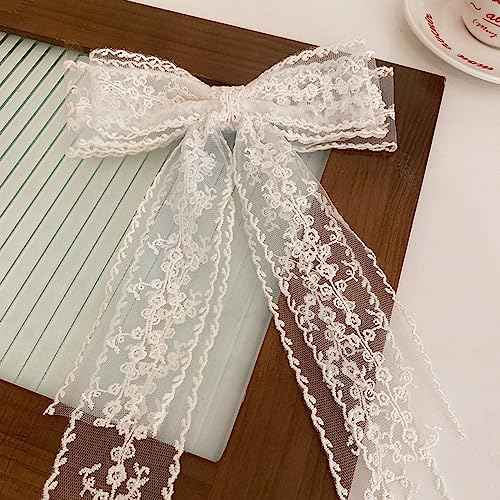 Lace Hair Bows and Clips Set, Cute Alligator Barrettes with Hair Accessories for Women and Girls - Perfect for Wedding, Prom, Bachelorette Party, Bridal Shower Gift