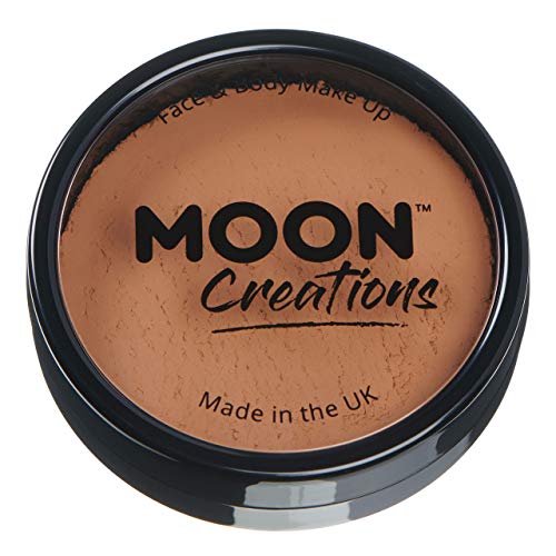 Moon Creations Pro Face & Body Paint Cake Pots Light Brown - Professional Water Based Face Paint Makeup for Adults, Kids - 1.26oz