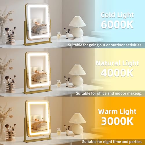 LED Vanity Mirror with Lights 13.1"x16.7" Dimmable