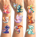 Temporary Tattoos Dragons - 30 Sheets (60+ Designs)