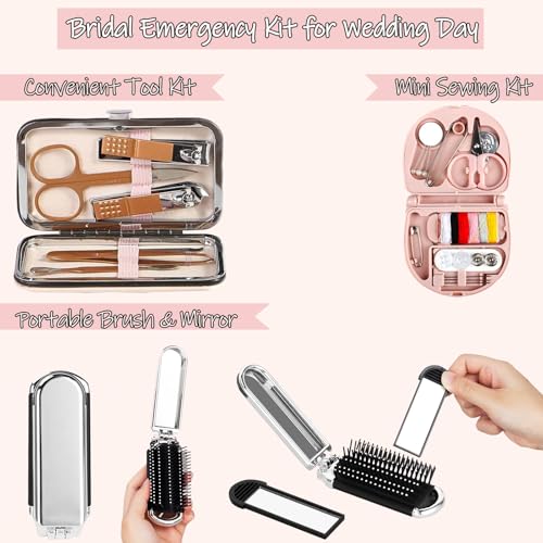 Bridal Emergency Kit with 50+ Wedding Essentials, Makeup & Travel Set