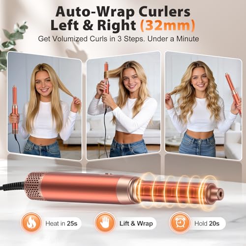 5-in-1 Hot Air Brush Set - Hair Dryer, Curler & Volumizer