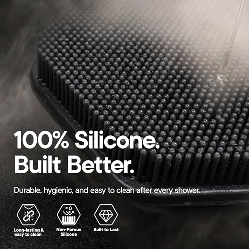 Silicone Back Scrubber with Long Handle - Charcoal