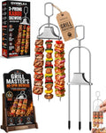 QVHWLAA 2-Pack Stainless Steel 3 Prong BBQ Skewers for Grilling Kabobs and Kebabs