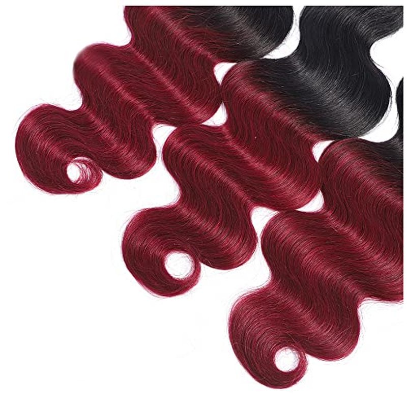 Ombre Human Hair Bundles 1B99J 26 28 30 Inch Body Wave