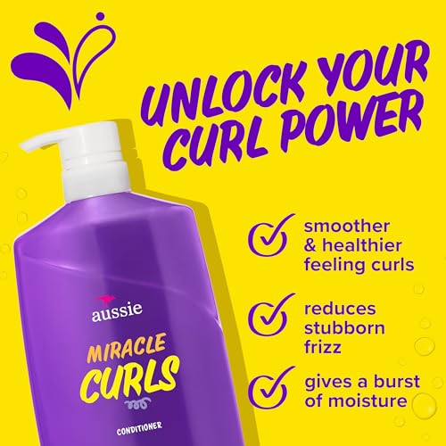 Aussie Miracle Curls Moisturizing Hair Conditioner with Coconut Oil, 26.2 oz